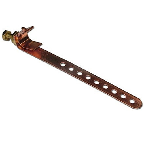 8" Copper Ground Strap Suitable for 1/2˝- 2˝ Diameter Pipe 8" Copper Ground Strap Suitable for 1/2˝- 2˝ Diameter Pipe