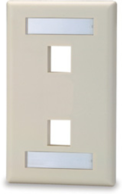 2 Port Single Gang Face Plate with Labeling Windows 2 Port Single Gang Face Plate with Labeling Windows