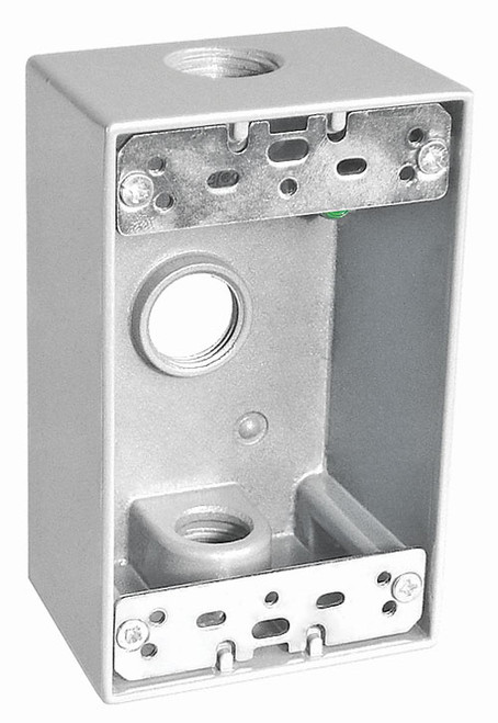 2" Deep One Gang Outdoor Weatherproof Box (3) 1/2" Holes 2" Deep One Gang Outdoor Weatherproof Box (3) 1/2" Holes