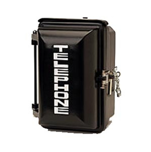331-005 Cast aluminum weatherproof enclosure with TELEPHONE on door black 331-005 Cast aluminum weatherproof enclosure with TELEPHONE on door black