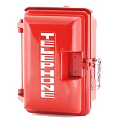 Cast Aluminum Weatherproof Enclosure with TELEPHONE on Door Red 331-005-R-TEL Cast Aluminum Weatherproof Enclosure with TELEPHONE on Door Red 331-005-R-TEL