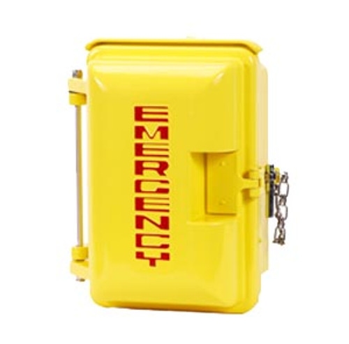 Cast Aluminum Weatherproof Enclosure with EMERGENCY on Door Yellow 331-005-Y Cast Aluminum Weatherproof Enclosure with EMERGENCY on Door Yellow 331-005-Y