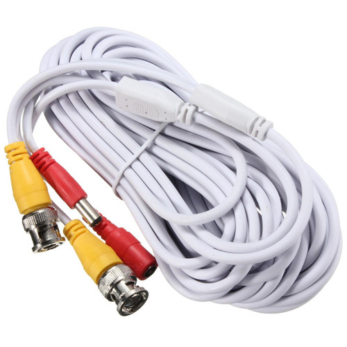 50' CCTV Video and Power Cable BNC 2.1mm White 50' CCTV Video and Power Cable BNC 2.1mm White