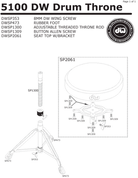 DW 5000 SERIES THRONE WITH OVERSIZED NUT DW 5000 SERIES THRONE WITH OVERSIZED NUT