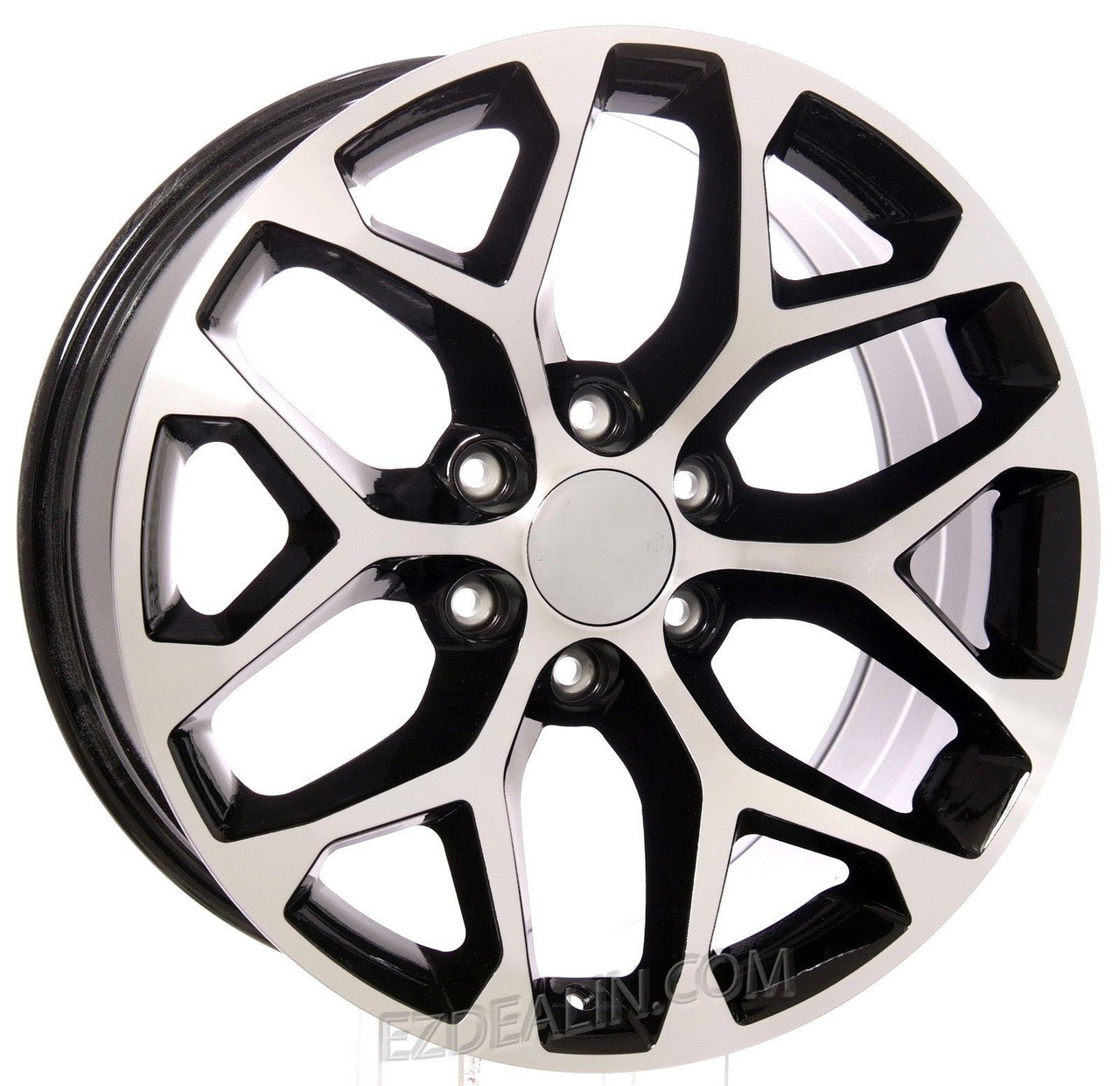 Chevy Style Black and Machined Snowflake 20" Wheels