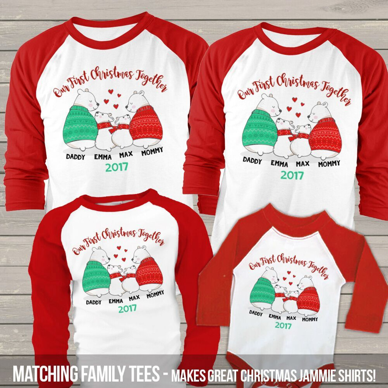 christmas raglan shirt set family snow bear christmas gifts for husband first christmas