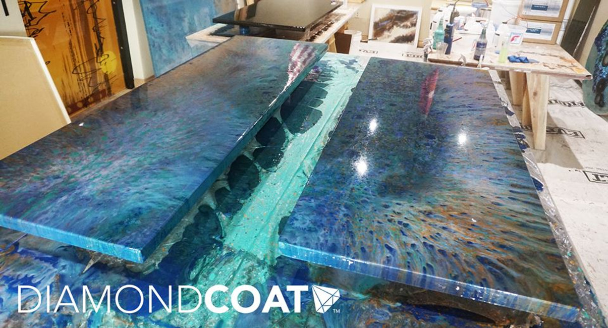 Custom Ocean Epoxy Countertops for Moab Restaurant
