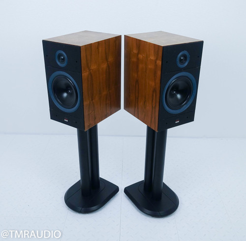 B&W Matrix 1 Bookshelf Speakers; Walnut Pair w/ Stands