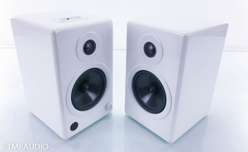 AktiMate Mini Active Bookshelf Speakers; Glossy White Pair (NOS)