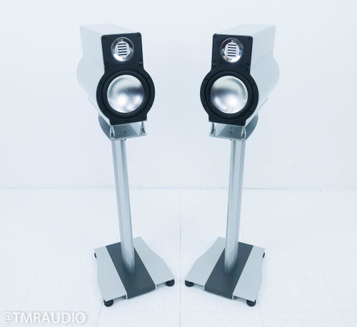 ELAC 330 Jet Authentic Bookshelf Speakers; Silver Pair w/ Stands