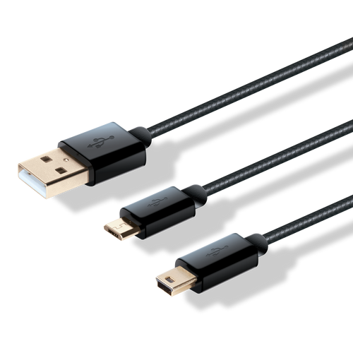 2 in 1 Gold Plated Micro & Mini USB Cable