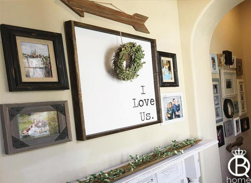 I Love Us Typewriter Framed Wood Sign 12x12 I Love Us Typewriter Framed Wood Sign 12x12