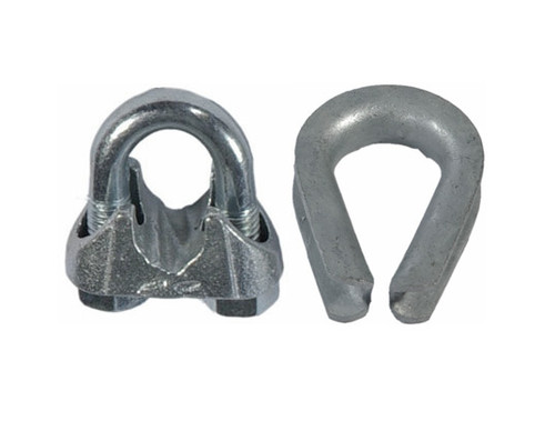 HarborWare Clamp & Thimble Set, Galvanized Steel 1/4-in