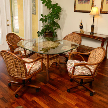 Panama 5 PC Dining Set with Swivel Caster Chairs Panama 5 PC Dining Set with Swivel Caster Chairs