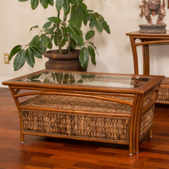 Panama Cocktail Table With Glass Top Panama Cocktail Table With Glass Top