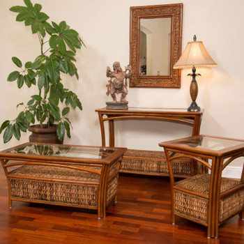 Panama End Table With Glass Top Panama End Table With Glass Top
