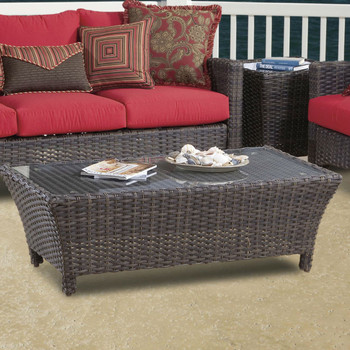 Panama Outdoor Coffee Table with Glass Top Panama Outdoor Coffee Table with Glass Top