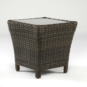 Panama Outdoor End Table with Glass Top Panama Outdoor End Table with Glass Top