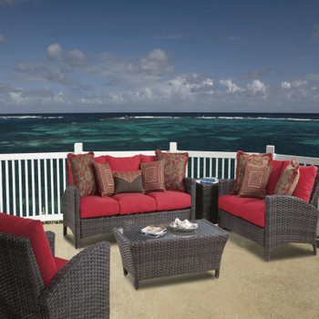 Panama Outdoor End Table with Glass Top Panama Outdoor End Table with Glass Top