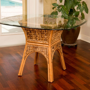 Panama Square Round Table Base with Glass Top Panama Square Round Table Base with Glass Top