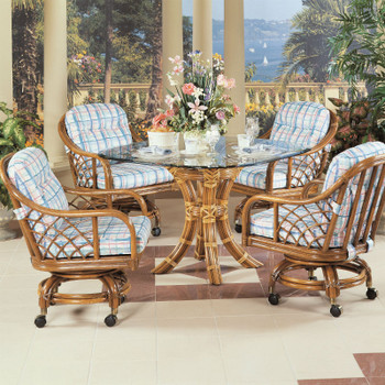 Santa Cruz 5 PC Dining Set with Caster Dining Chairs Santa Cruz 5 PC Dining Set with Caster Dining Chairs