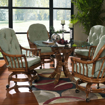 Walnut Grove 5 PC Dining Set with Caster Dining Chairs Walnut Grove 5 PC Dining Set with Caster Dining Chairs