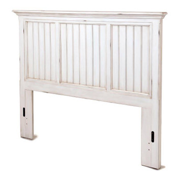 Monaco Queen Headboard in a distressed blanc finish Monaco Queen Headboard in a distressed blanc finish