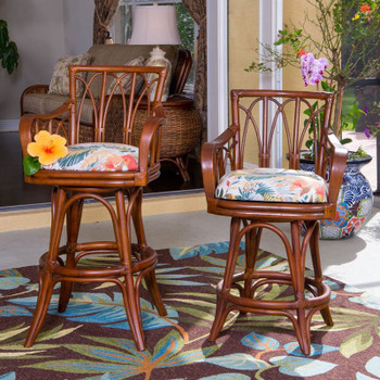 Cuba Swivel Barstool/Counterstool with Arm in Sienna Finish Cuba Swivel Barstool/Counterstool with Arm in Sienna Finish