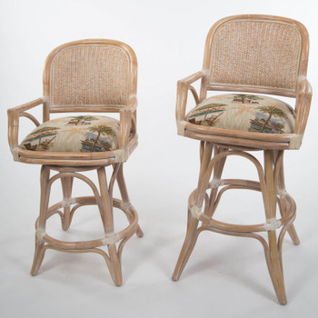 Cayman Swivel Barstool/Counterstool with Arm in Washed Linen finish Cayman Swivel Barstool/Counterstool with Arm in Washed Linen finish