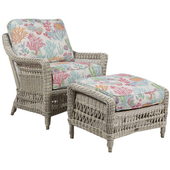 Paddock Outdoor 2pc Chair and Ottoman - Seas Fiesta Fabric Paddock Outdoor 2pc Chair and Ottoman - Seas Fiesta Fabric
