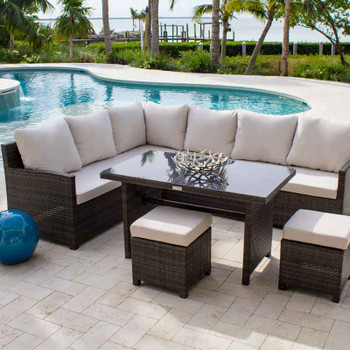 Spectrum 5 pc. Outdoor Dining Sectional Set Spectrum 5 pc. Outdoor Dining Sectional Set