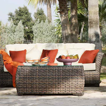 Samoa Outdoor Coffee Table with Glass Samoa Outdoor Coffee Table with Glass