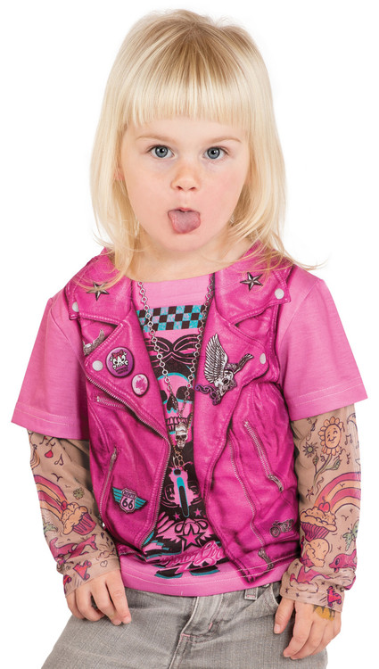 Faux Real Toddler Pink Biker Girl - Model Front View