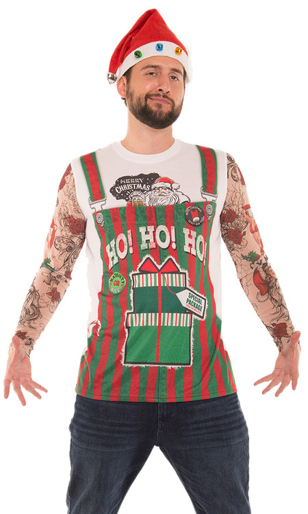 Xmas Stripe Overalls & Tattoos