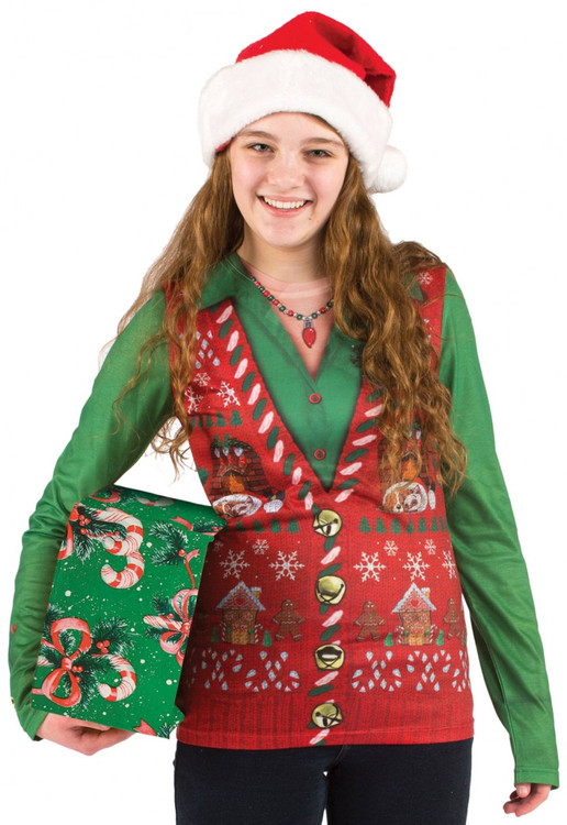 Faux Real Ladies Ugly Christmas Vest - Front