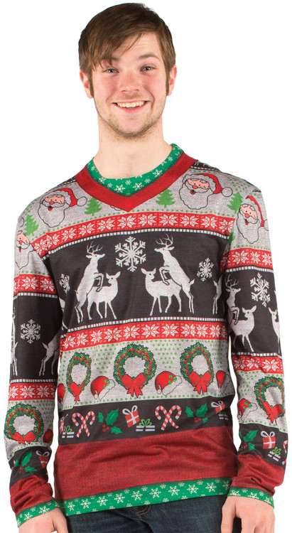 Christmas Frisky Deer Sweater - Front View