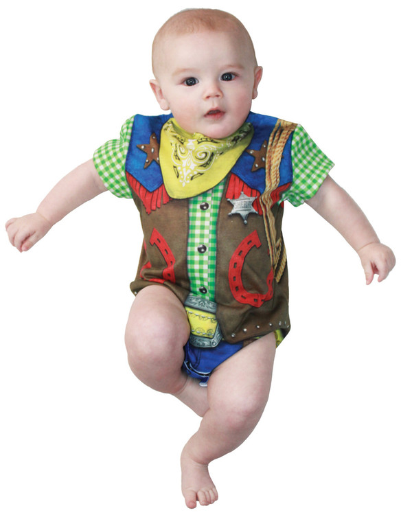 Faux Real Infant Cowboy Romper