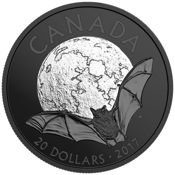 2017 $20 FINE SILVER COIN NOCTURNAL BY NATURE: THE LITTLE BROWN BAT