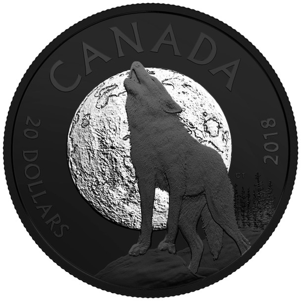2018 $20 FINE SILVER COIN NOCTURNAL BY NATURE: THE HOWLING WOLF