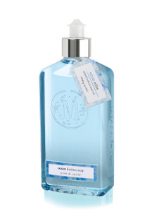 Bottle with click spout holding blue kitchen soap
