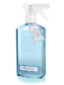 Bottle with spray top and blue liquid cleaner