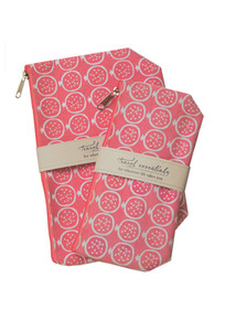 Pomegranate Travel Essential Cosmetic Bags (set of 2)