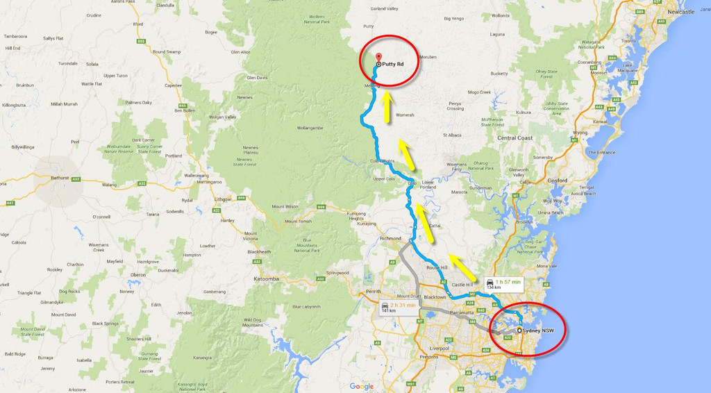 Sydney to Putty Road