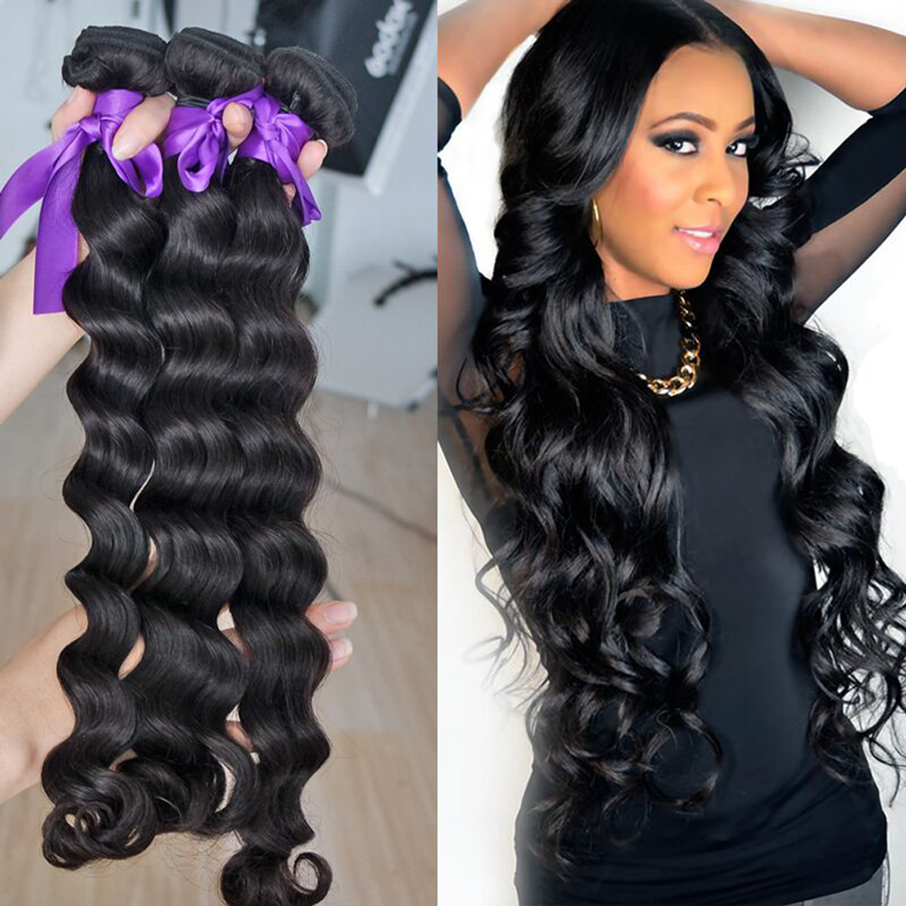 Remeehi Brzilian Virgin Hair Loose Deep Wave Human Hair Weft Remeehi Brzilian Virgin Hair Loose Deep Wave Human Hair Weft