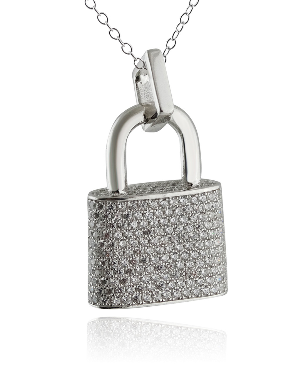 silver padlock necklace