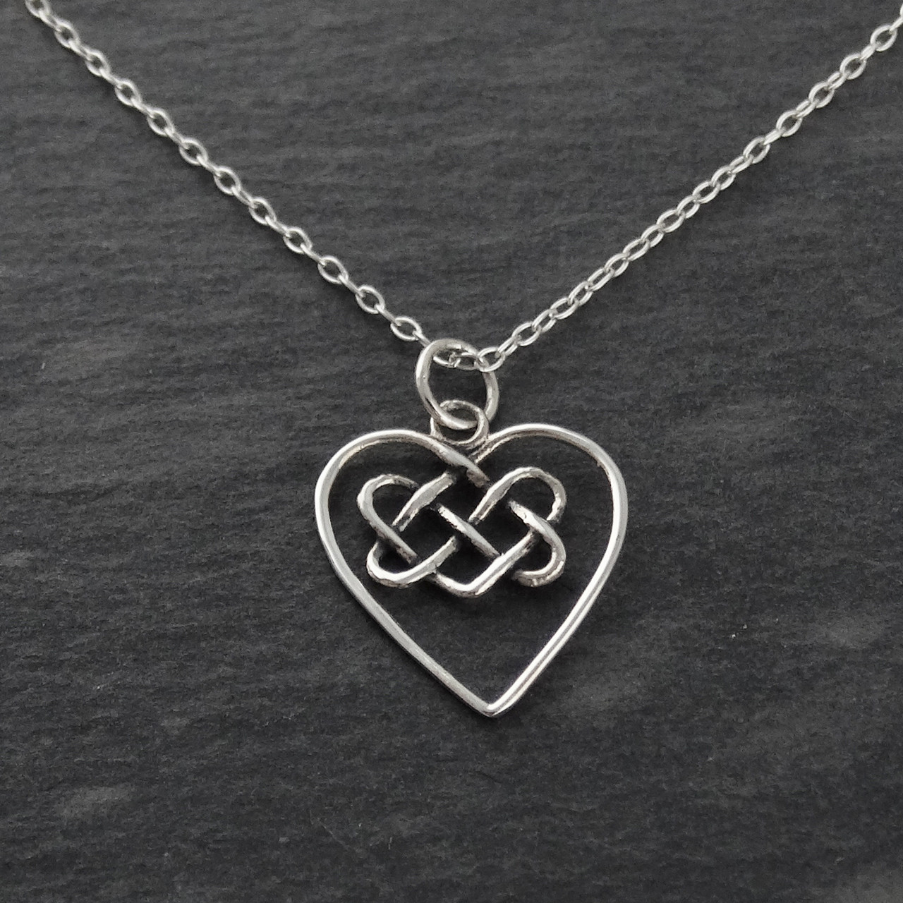 Sterling Silver Celtic Knot Heart Necklace FashionJunkie4Life