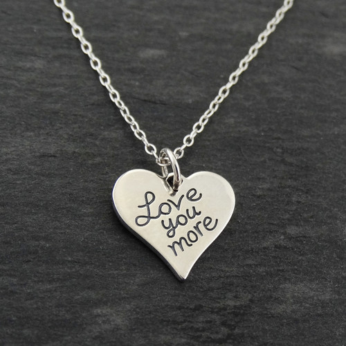 Love You More Heart Necklace 925 Sterling Silver