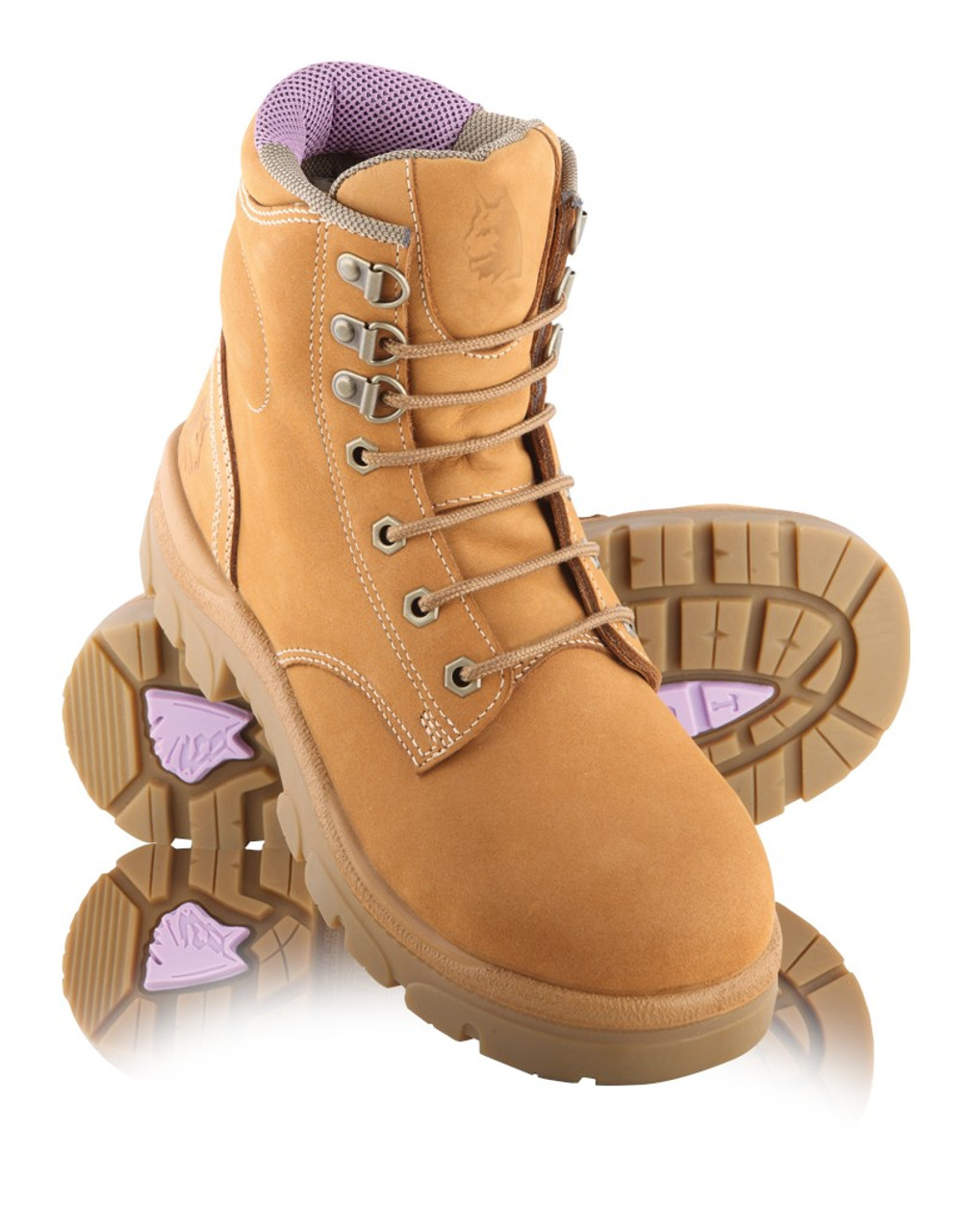 Steel Blue - ARGYLE Ladies Lace Up Steel Cap Boots Wheat