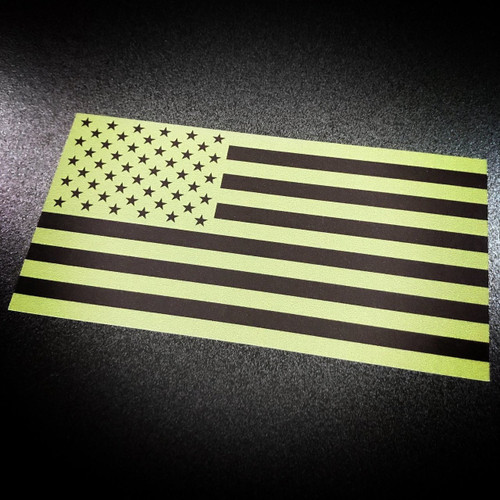 American Flag inverted green sticker