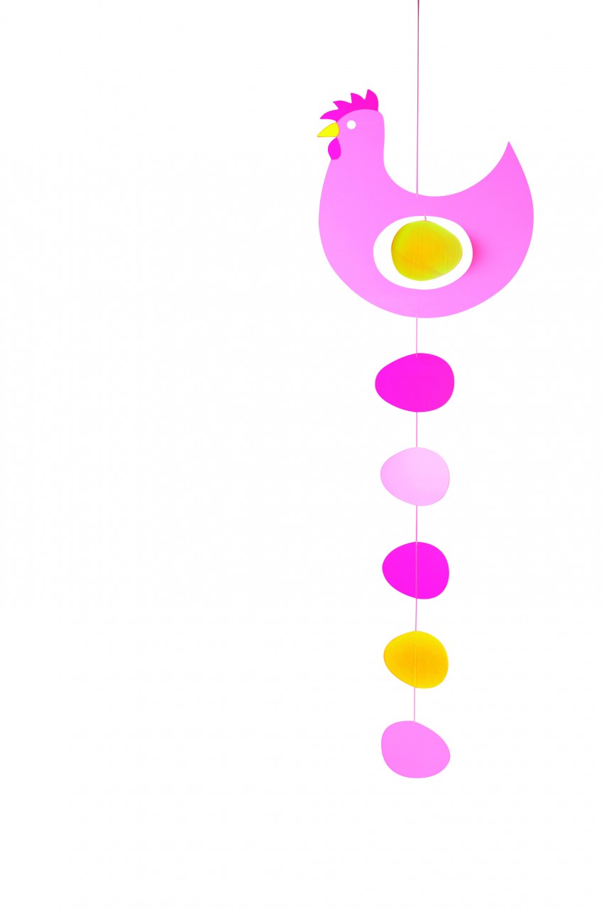 Flensted Prize Hen Large Mobile in Pink